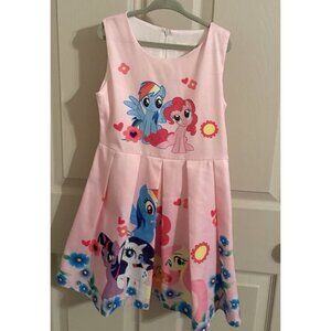 Girls Dress My Lil Pony Pink Blue Pleated Skirt Size 5